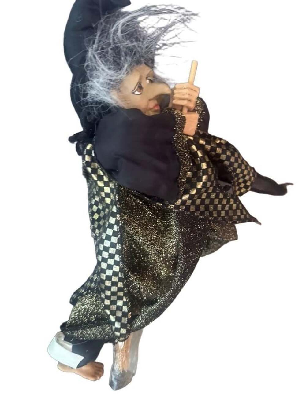 Ganz JUMPING WITCH Figure Broom Halloween Decor Wiccan Stars NWT New w Tag